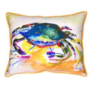 Green Coastal Crab 16 x 20 Inch Large Indoor Outdoor Pillow Betsy Drake Design